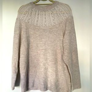 Express lace top crewneck sweater